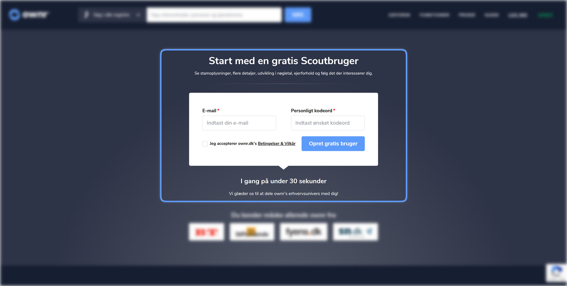 Opret en gratis scout bruger