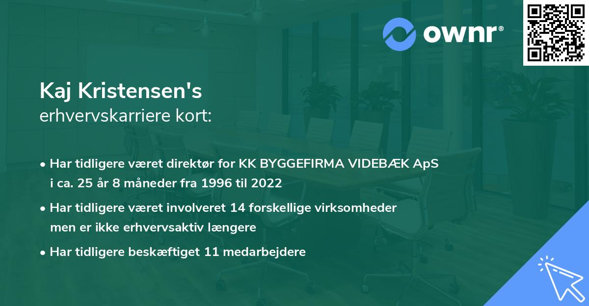 Kaj Kristensen's erhvervskarriere kort
