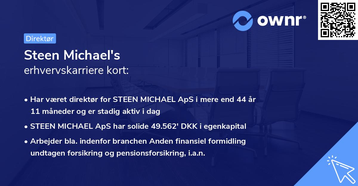 Steen Michael's erhvervskarriere kort