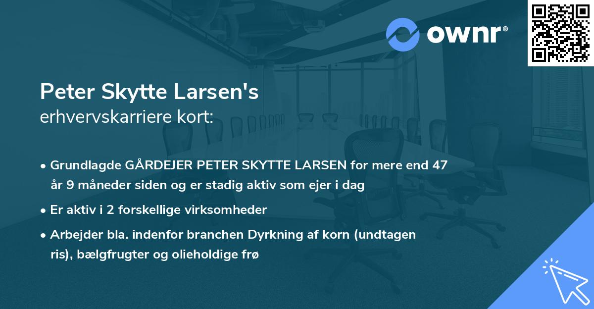 Peter Skytte Larsen's erhvervskarriere kort