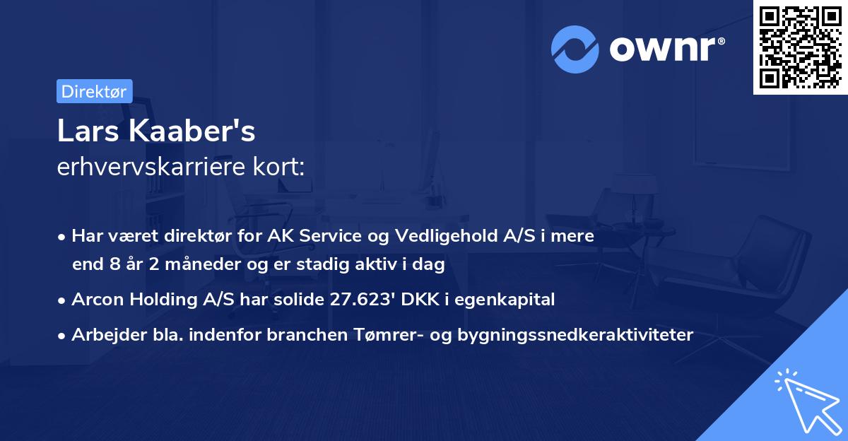 Lars Kaaber's erhvervskarriere kort