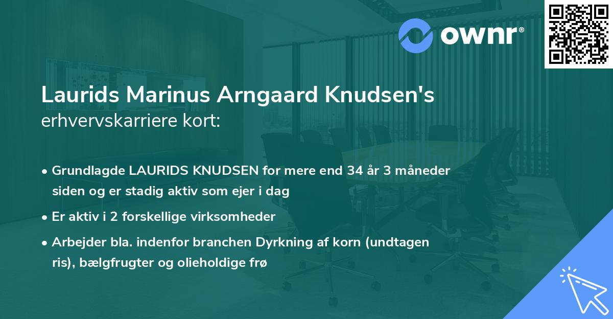 Laurids Marinus Arngaard Knudsen's erhvervskarriere kort