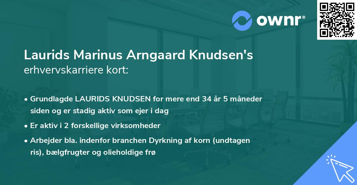 Laurids Marinus Arngaard Knudsen's erhvervskarriere kort