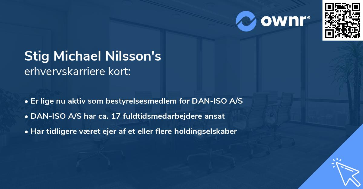 Stig Michael Nilsson's erhvervskarriere kort