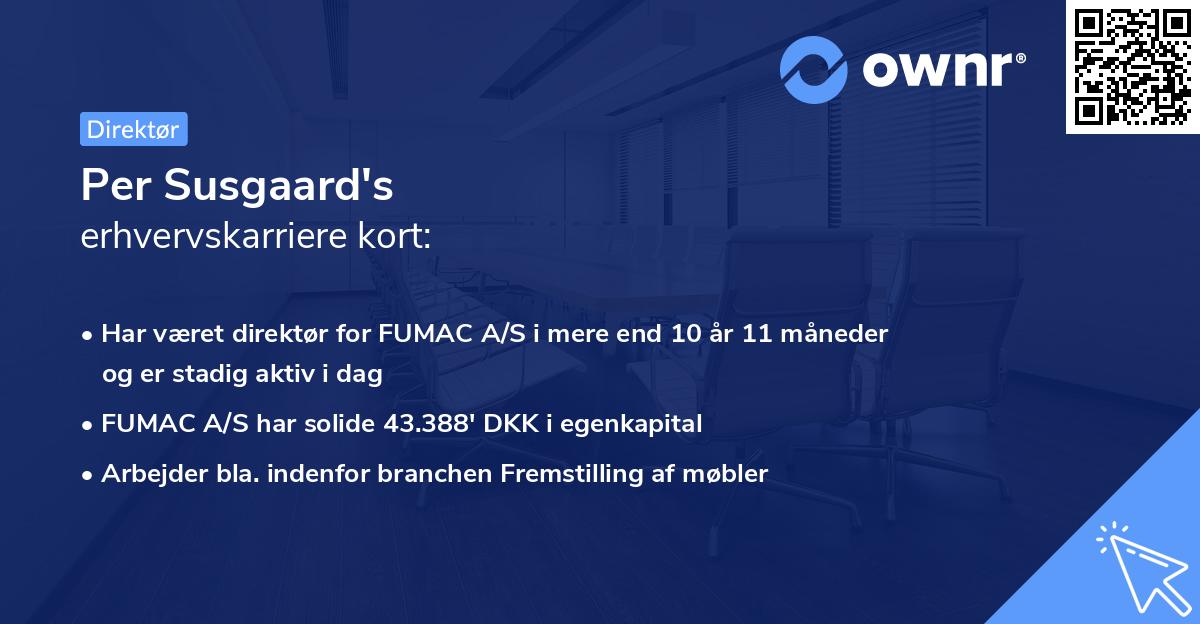 Per Susgaard's erhvervskarriere kort