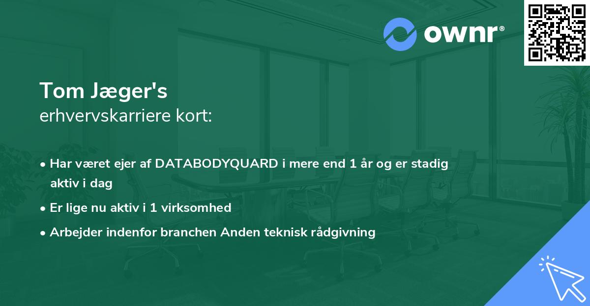Tom Jæger's erhvervskarriere kort