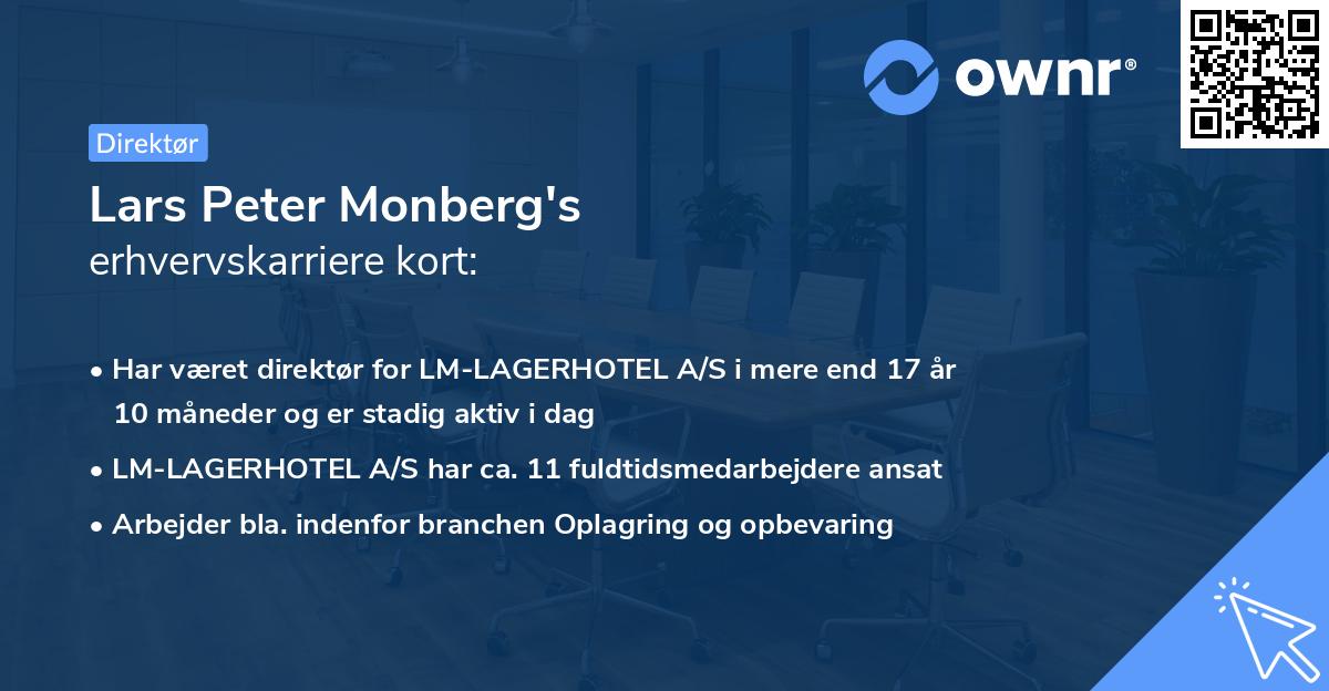 Lars Peter Monberg's erhvervskarriere kort