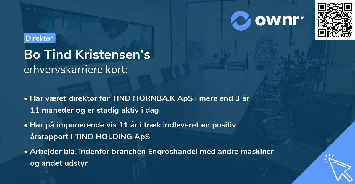 Bo Tind Kristensen's erhvervskarriere kort