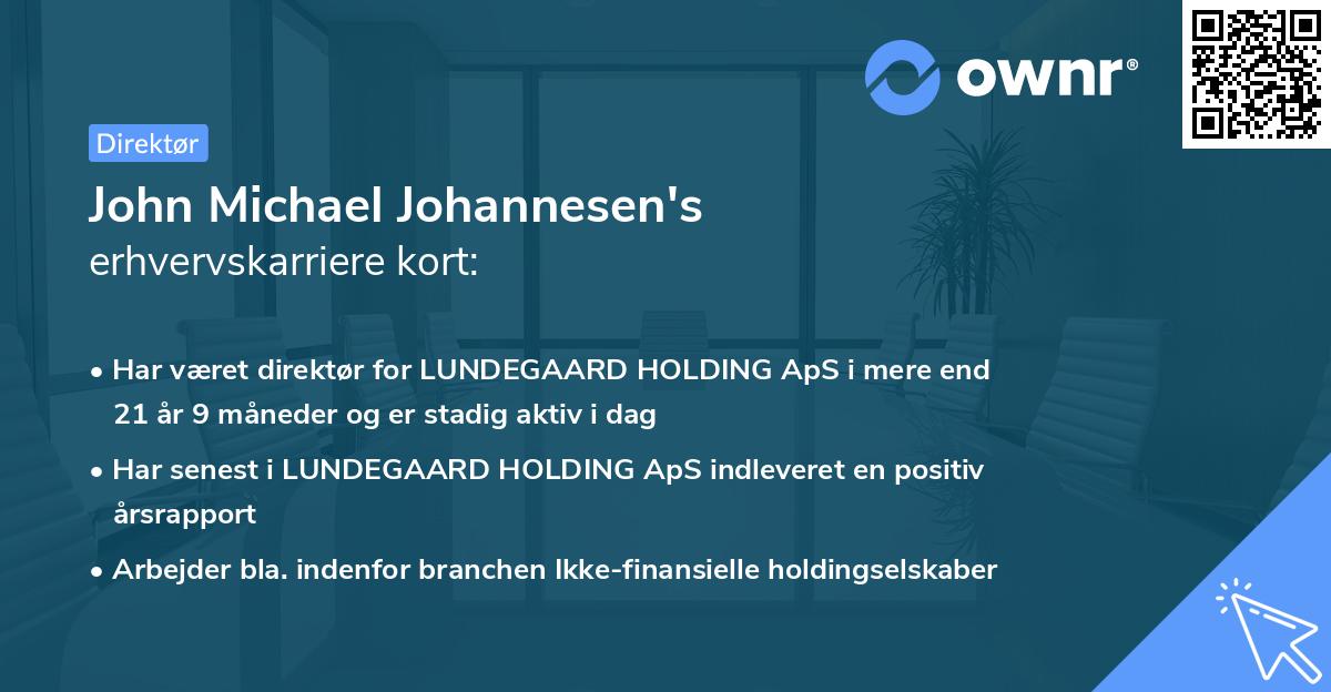 John Michael Johannesen's erhvervskarriere kort