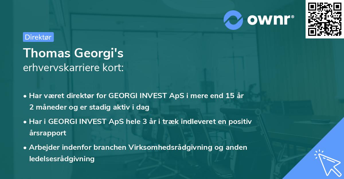 Thomas Georgi's erhvervskarriere kort