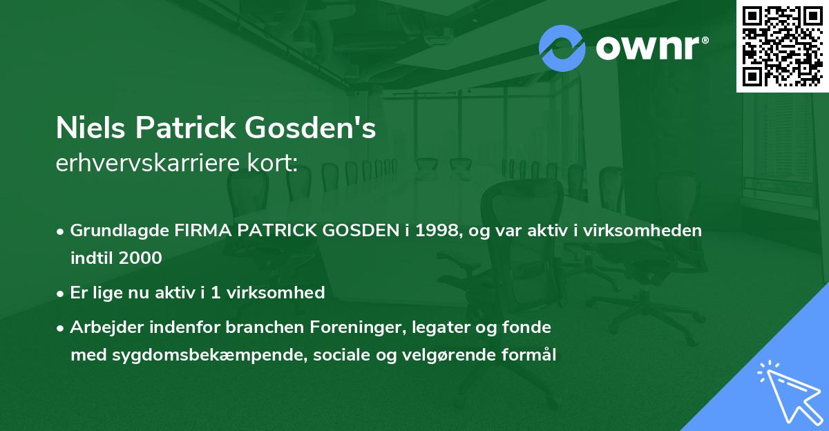 Niels Patrick Gosden's erhvervskarriere kort