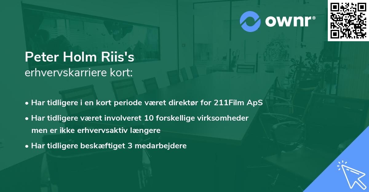Peter Holm Riis's erhvervskarriere kort