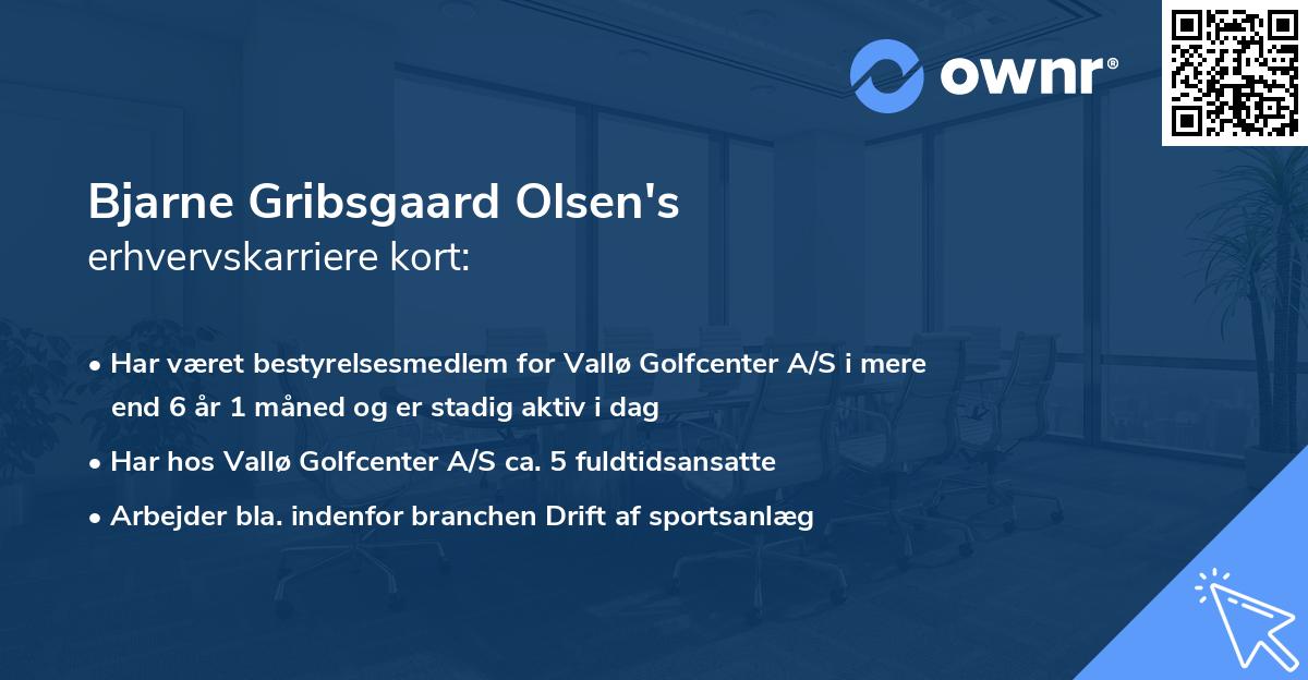 Bjarne Gribsgaard Olsen's erhvervskarriere kort