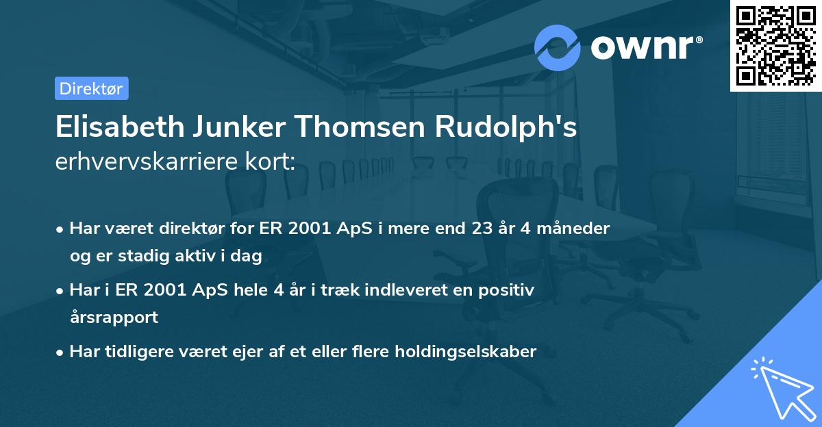 Elisabeth Junker Thomsen Rudolph's erhvervskarriere kort