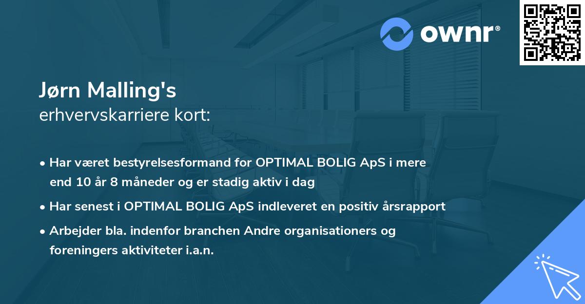 Jørn Malling's erhvervskarriere kort