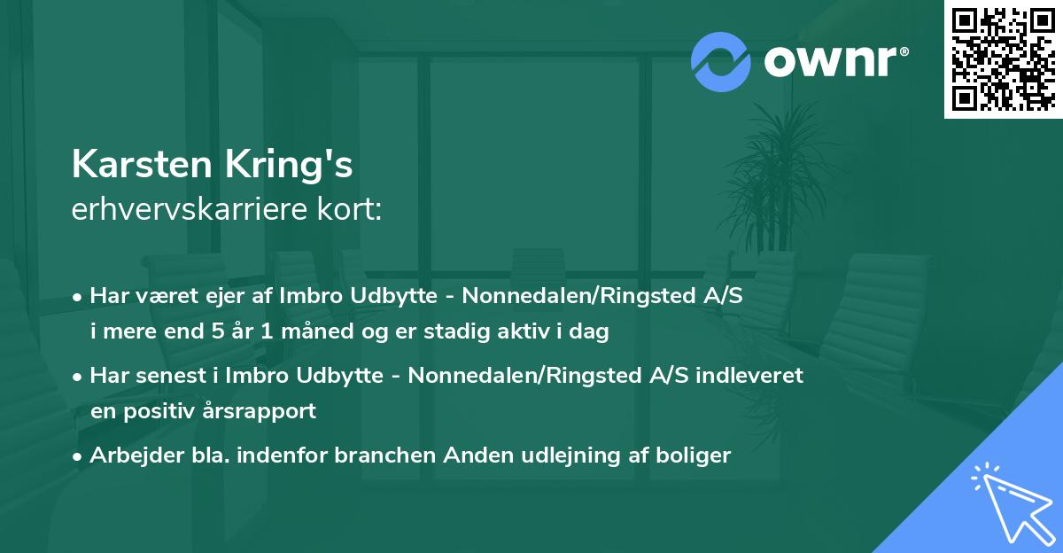 Karsten Kring's erhvervskarriere kort