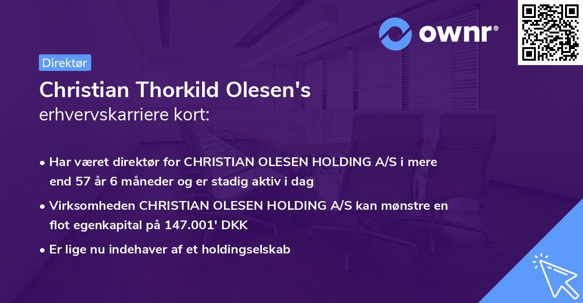 Christian Thorkild Olesen's erhvervskarriere kort