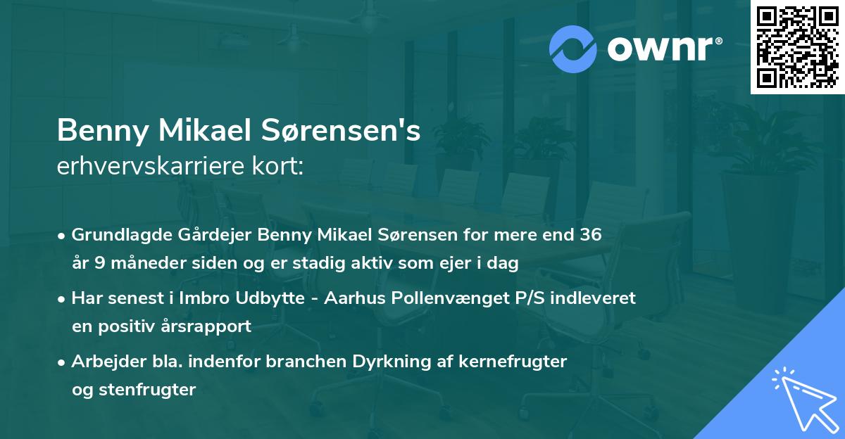 Benny Mikael Sørensen's erhvervskarriere kort
