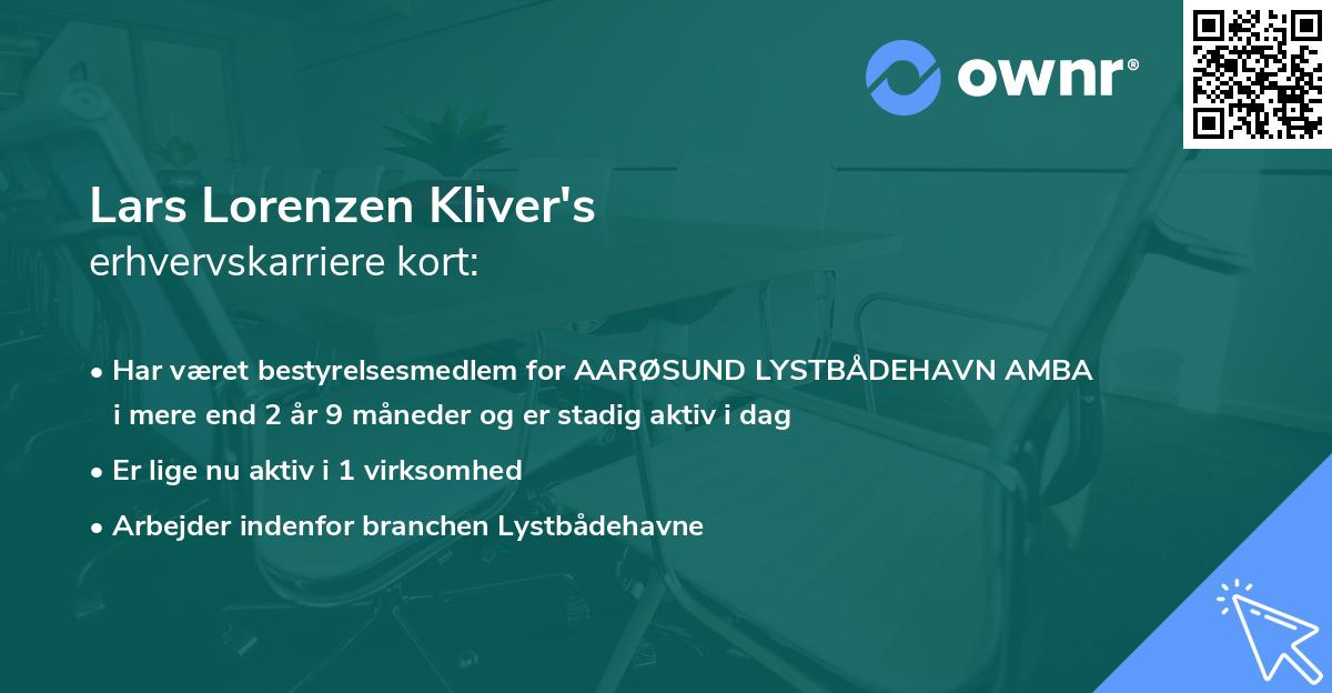 Lars Lorenzen Kliver's erhvervskarriere kort