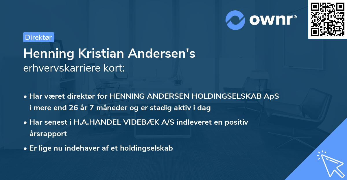 Henning Kristian Andersen's erhvervskarriere kort