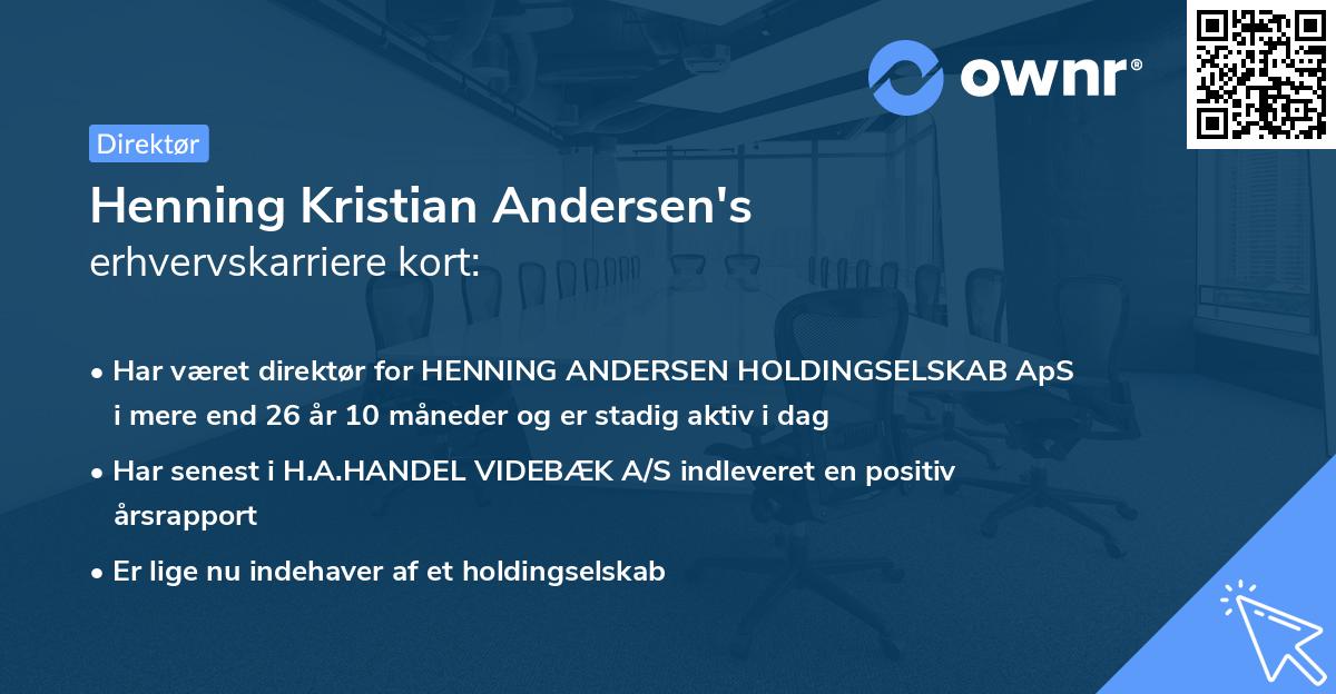 Henning Kristian Andersen's erhvervskarriere kort