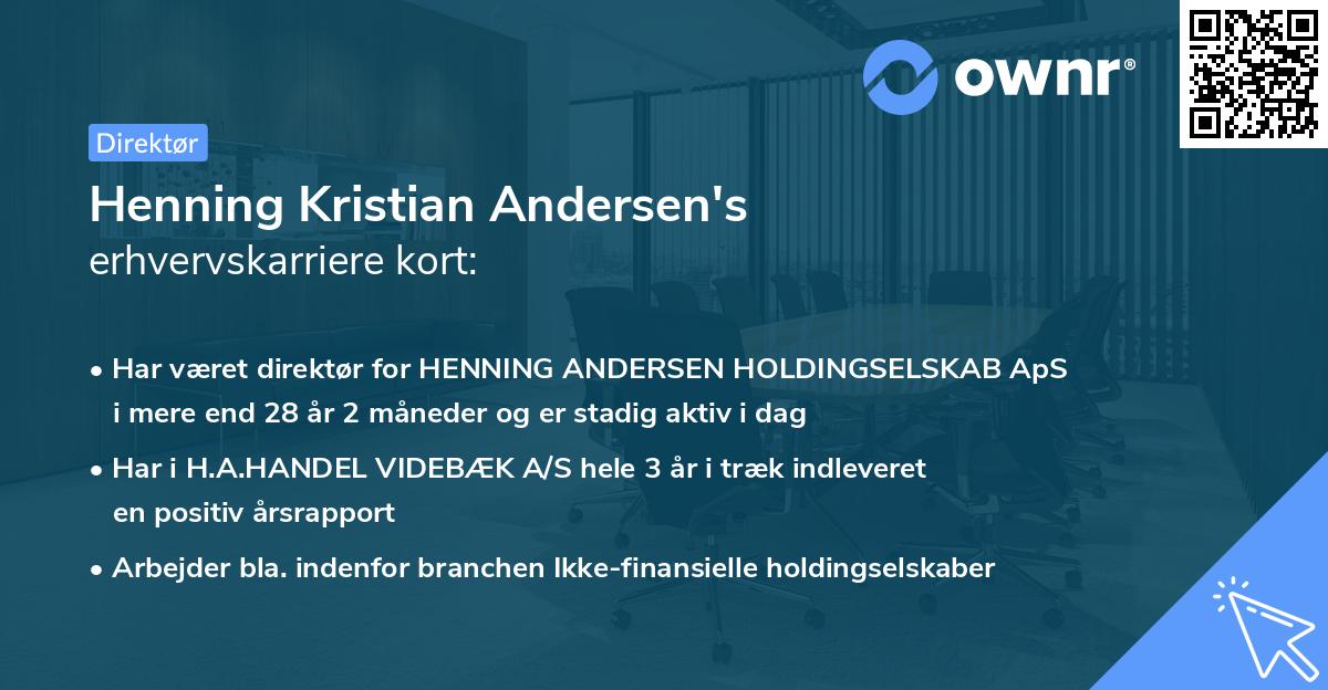 Henning Kristian Andersen's erhvervskarriere kort