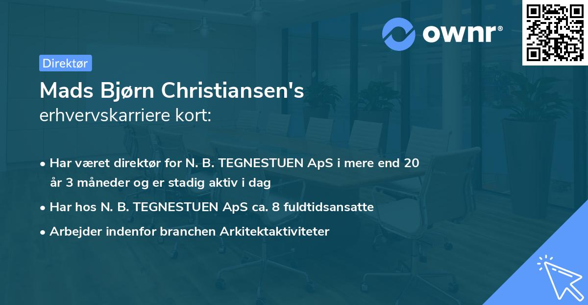 Mads Bjørn Christiansen's erhvervskarriere kort