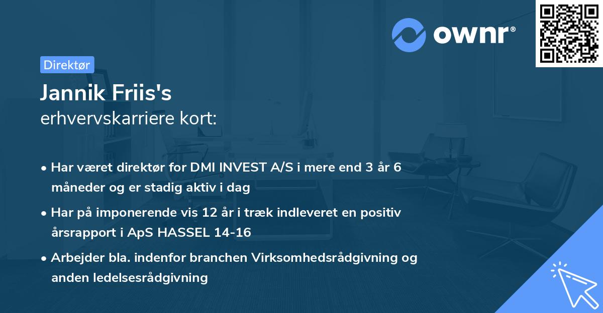 Jannik Friis's erhvervskarriere kort