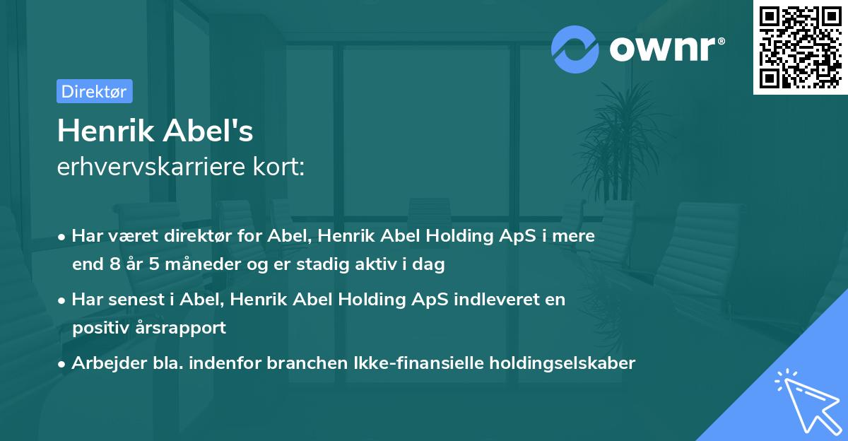 Henrik Abel's erhvervskarriere kort