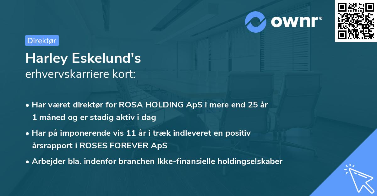 Harley Eskelund's erhvervskarriere kort
