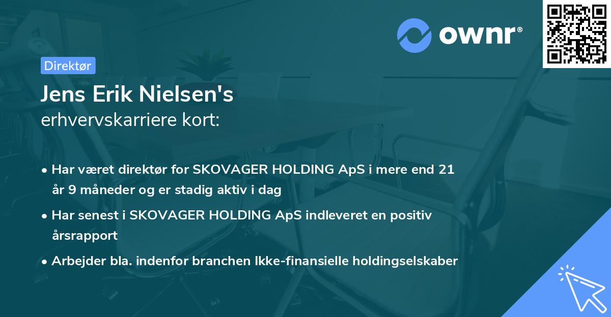 Jens Erik Nielsen's erhvervskarriere kort