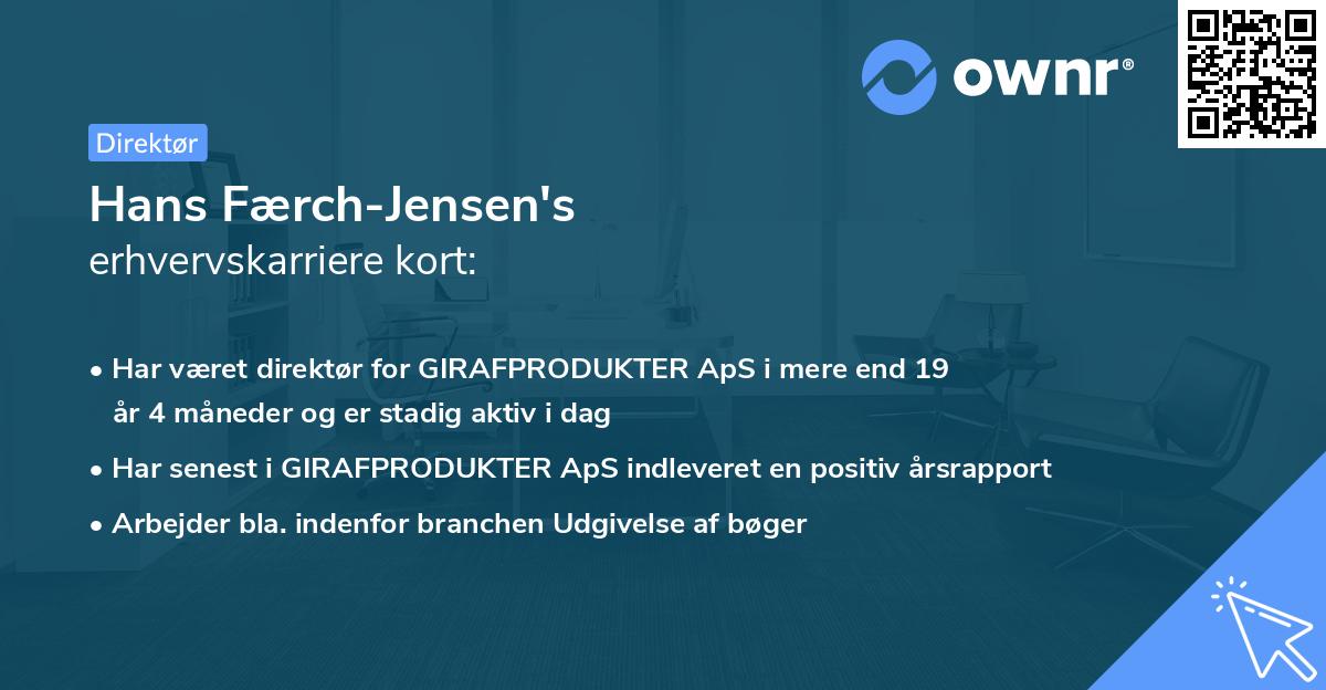 Hans Færch-Jensen's erhvervskarriere kort