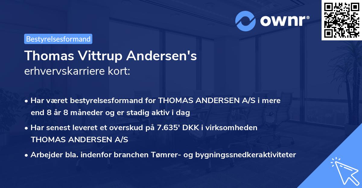 Thomas Vittrup Andersen's erhvervskarriere kort
