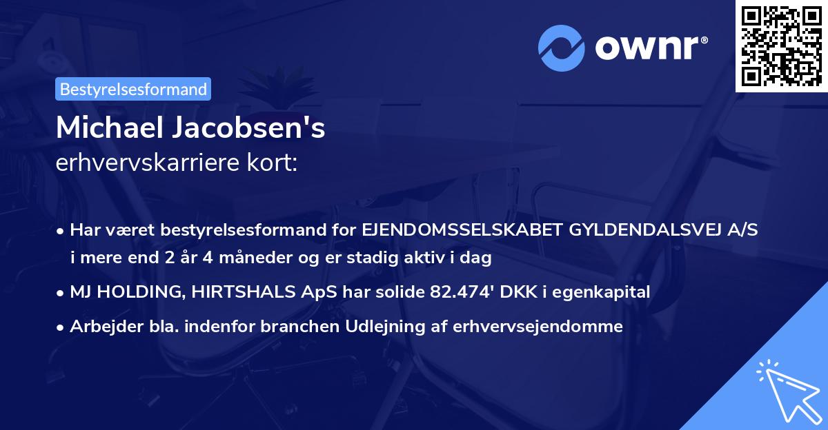 Michael Jacobsen's erhvervskarriere kort