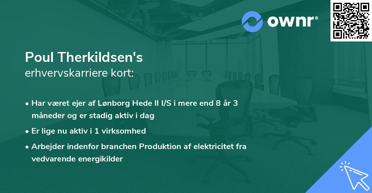 Poul Therkildsen's erhvervskarriere kort