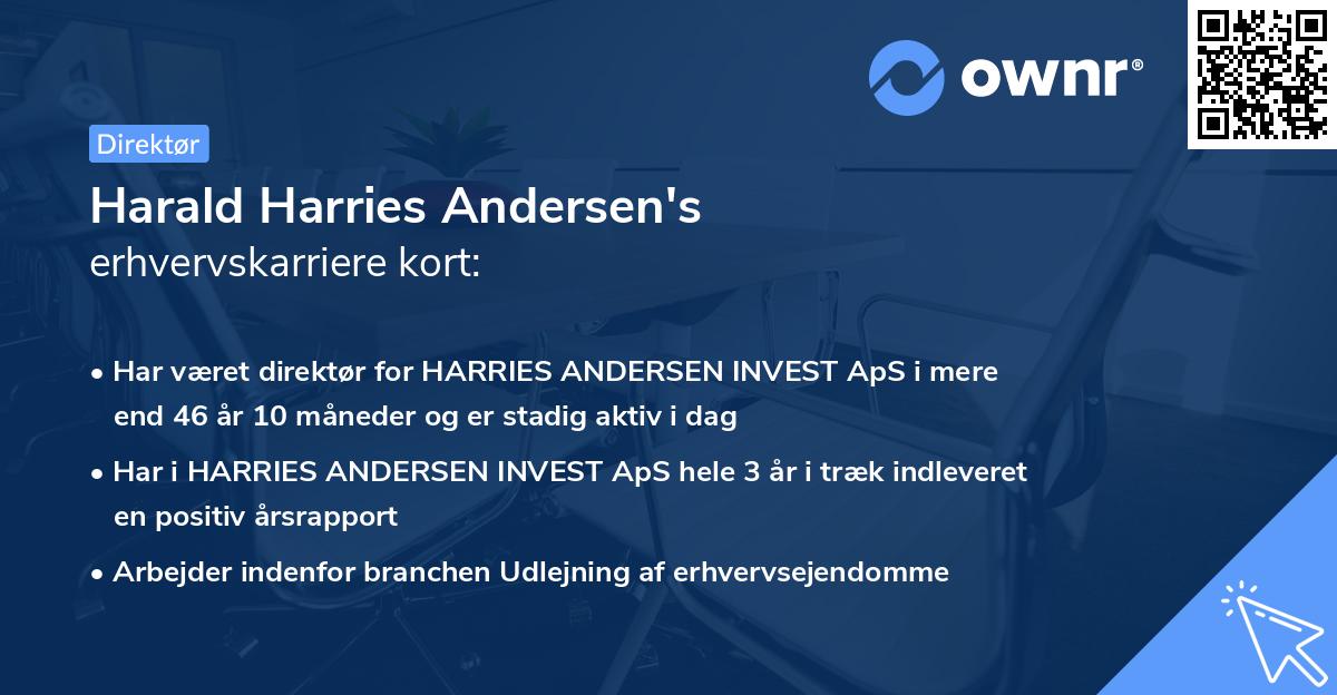 Harald Harries Andersen's erhvervskarriere kort