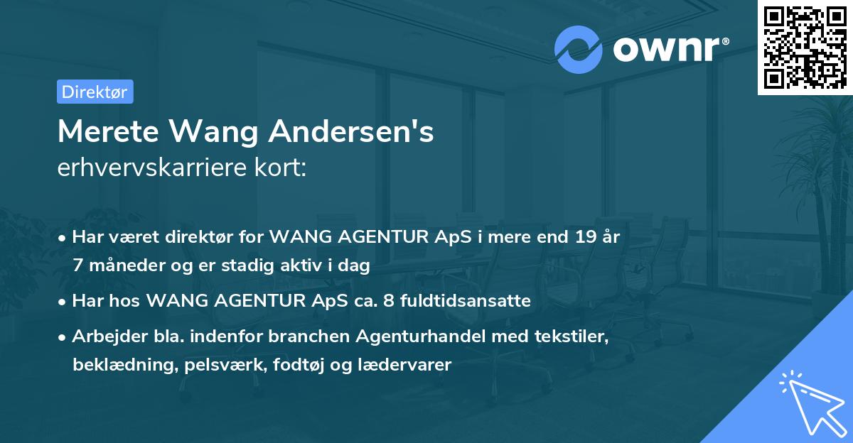 Merete Wang Andersen's erhvervskarriere kort