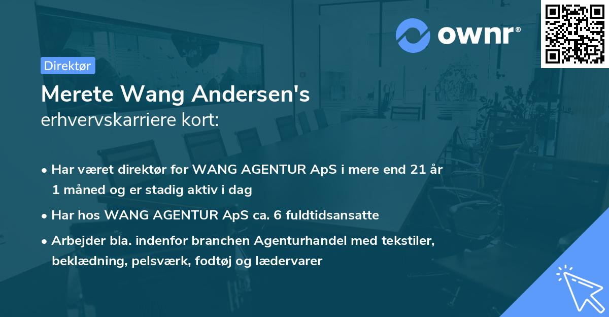 Merete Wang Andersen's erhvervskarriere kort
