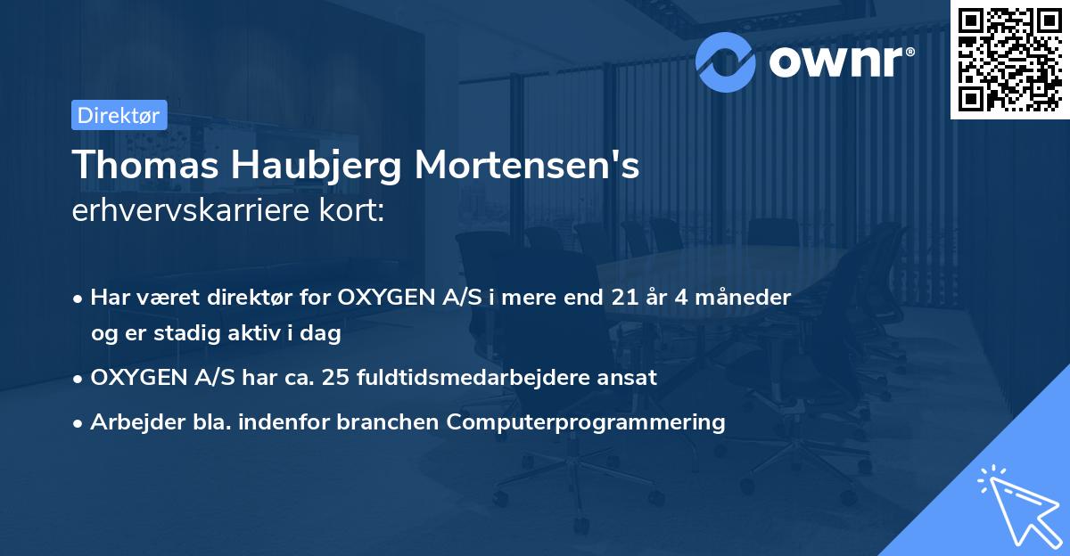 Thomas Haubjerg Mortensen's erhvervskarriere kort