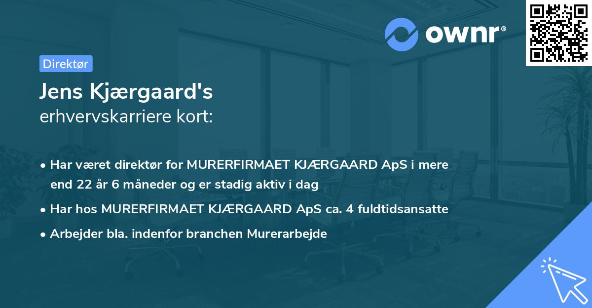 Jens Kjærgaard's erhvervskarriere kort