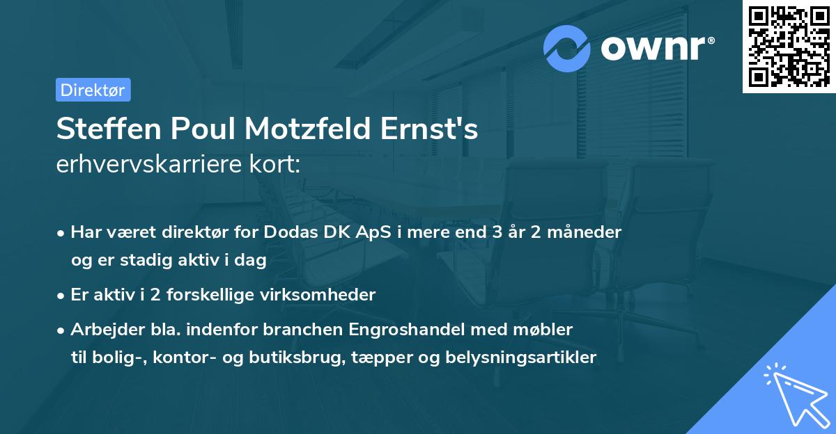 Steffen Poul Motzfeld Ernst's erhvervskarriere kort