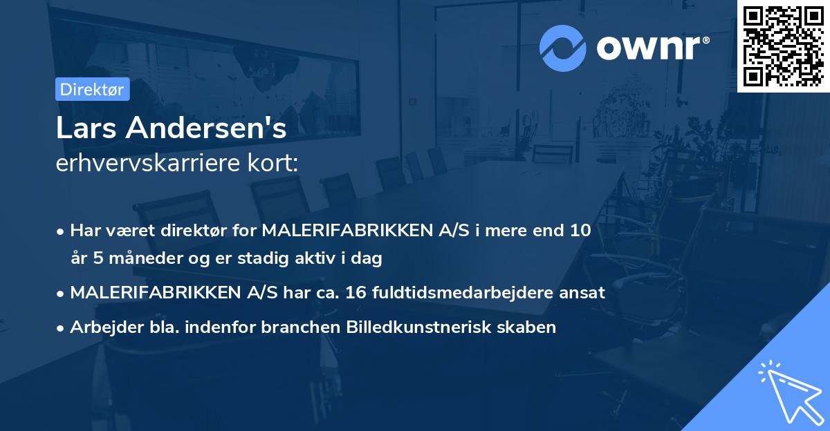 Lars Andersen's erhvervskarriere kort