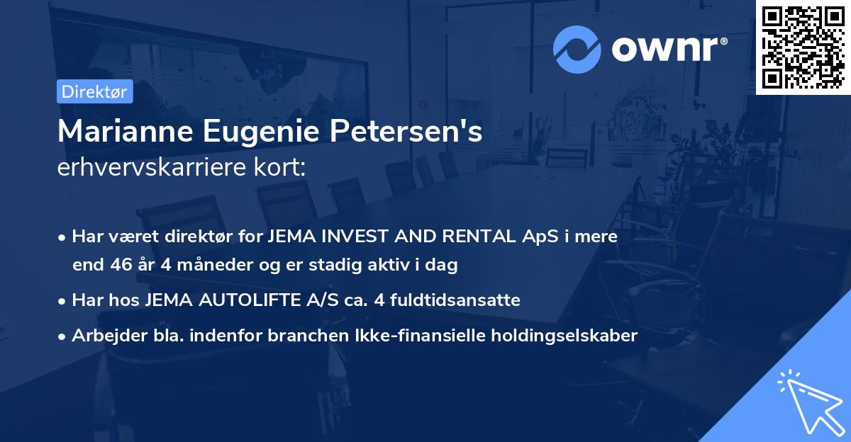 Marianne Eugenie Petersen's erhvervskarriere kort