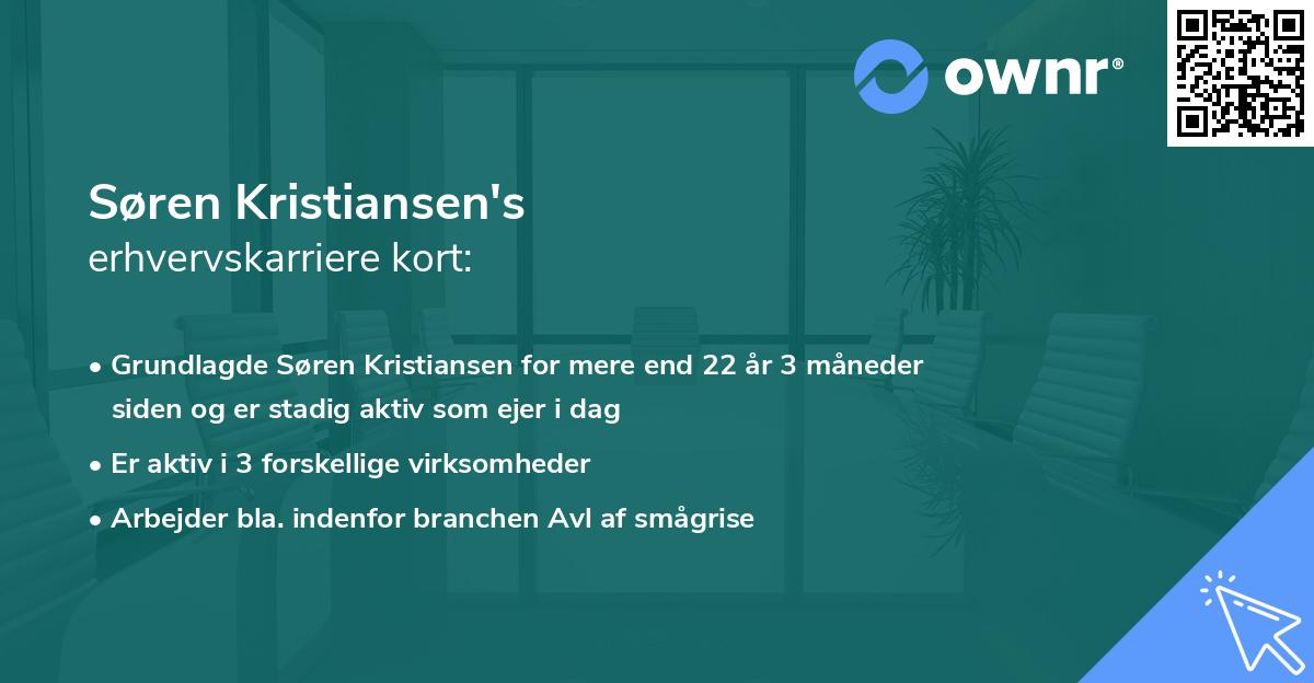 Søren Kristiansen's erhvervskarriere kort