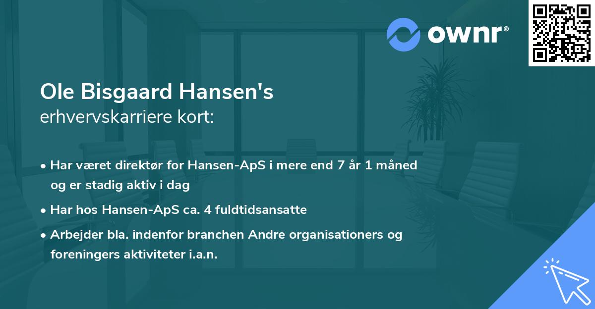 Ole Bisgaard Hansen's erhvervskarriere kort