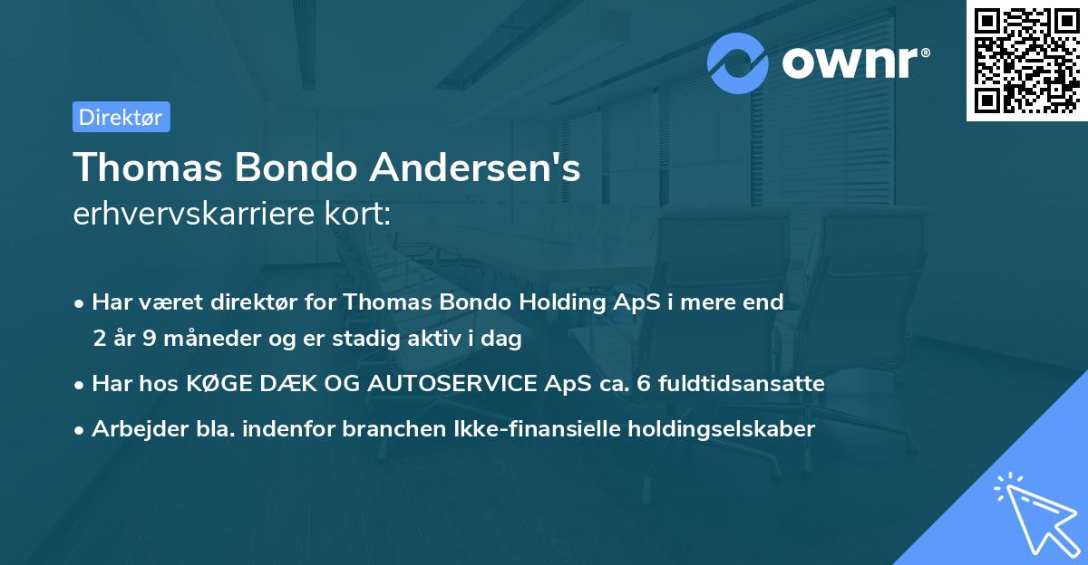 Thomas Bondo Andersen's erhvervskarriere kort