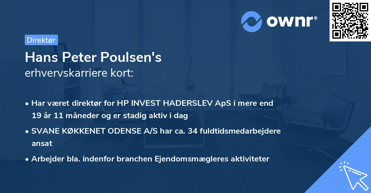 Hans Peter Poulsen's erhvervskarriere kort