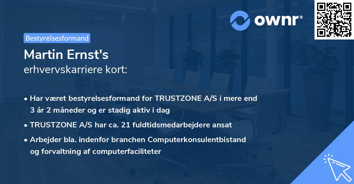 Martin Ernst's erhvervskarriere kort