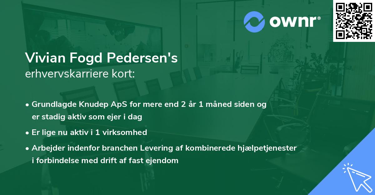 Vivian Fogd Pedersen's erhvervskarriere kort
