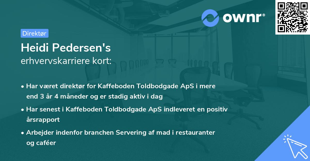 Heidi Pedersen's erhvervskarriere kort